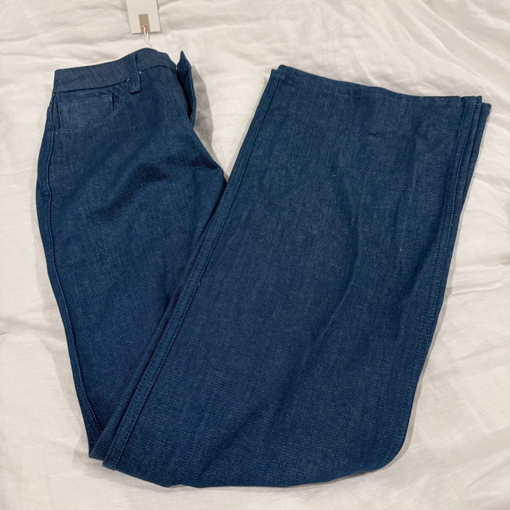 NWT GOOD AMERICAN SIZE 0 or 25 True Blue Wide Leg Palazzo Jeans Women's